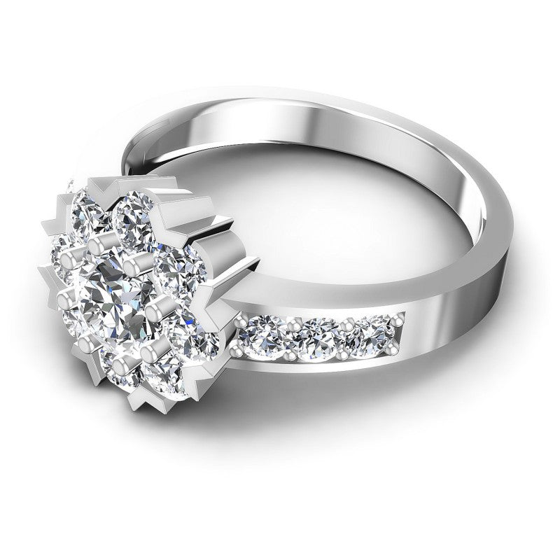 Round Diamonds 1.20CT Halo Ring in 14KT Rose Gold