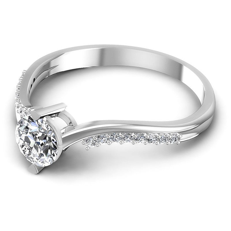 Round Diamonds 0.45CT Engagement Ring in 14KT Rose Gold