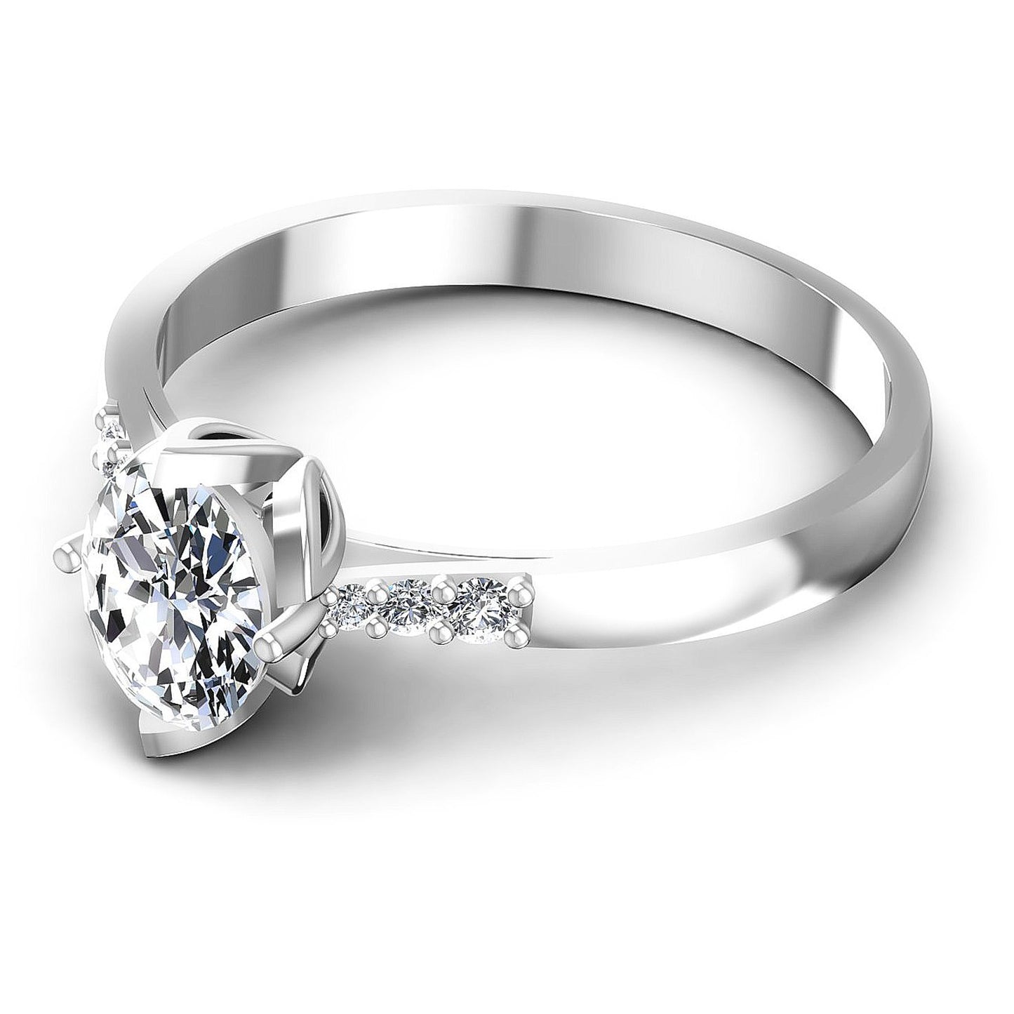 0.50CT Oval And Round  Cut Diamonds Engagement Rings