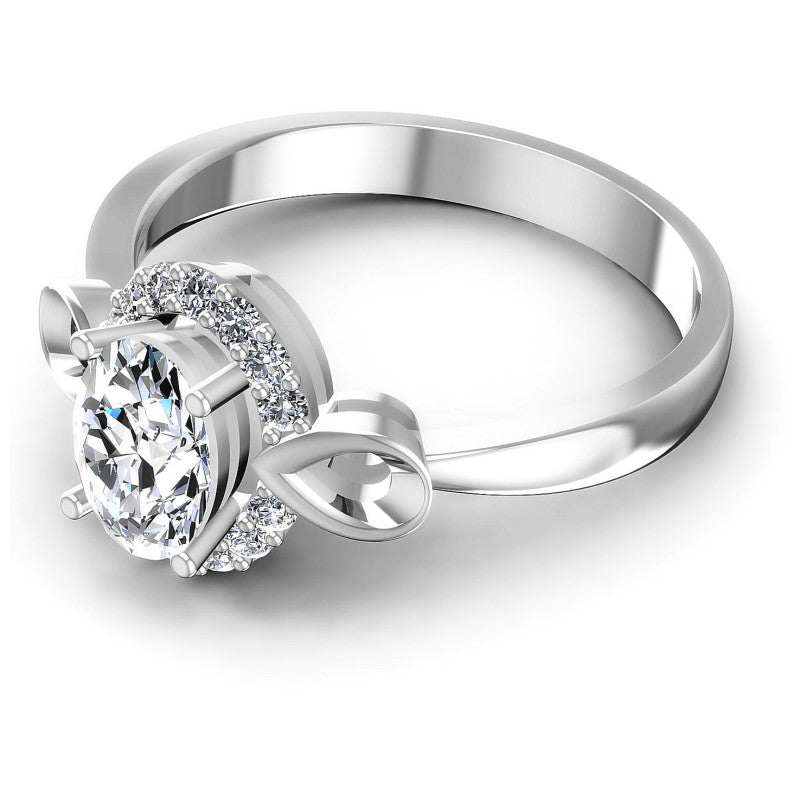 Round and Oval Diamonds 0.50CT Halo Ring in 14KT Rose Gold
