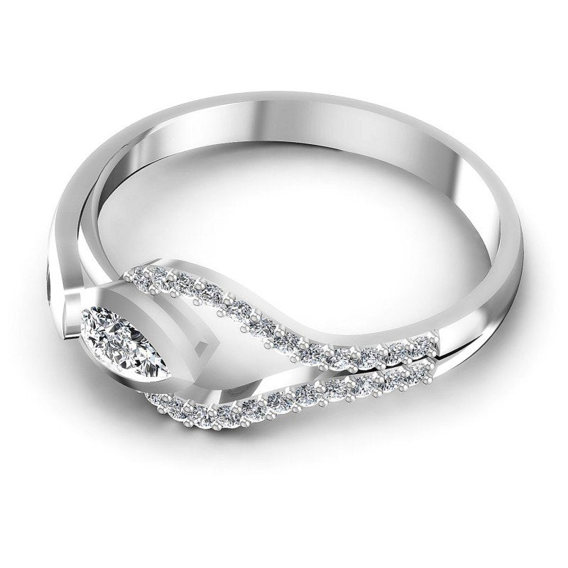 Round and Pear Diamonds 0.40CT Fashion Ring in 14KT Rose Gold