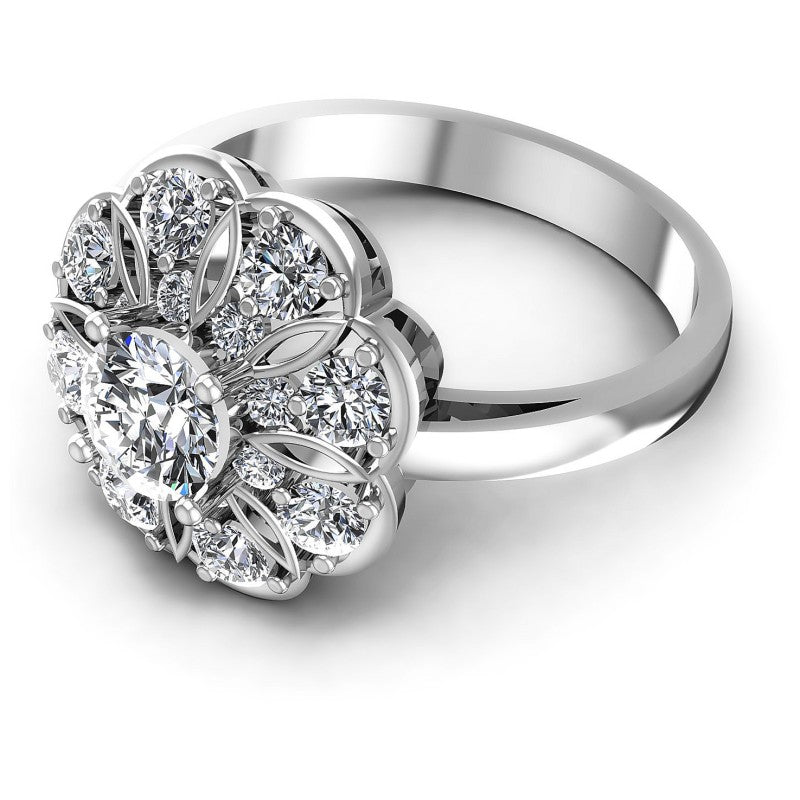 Round Diamonds 1.30CT Fashion Ring in 14KT Rose Gold