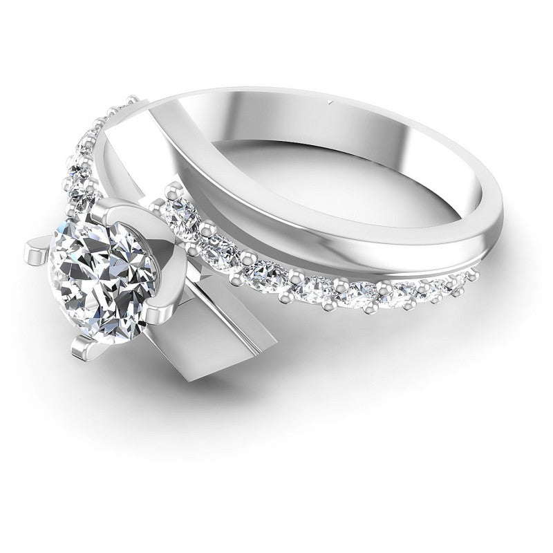 Round Diamonds 0.85CT Engagement Ring in 14KT Rose Gold
