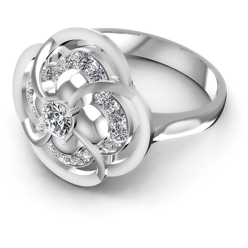 Round Diamonds 0.30CT Fashion Ring in 14KT Rose Gold