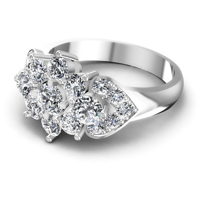 Round Diamonds 1.70CT Fashion Ring in 14KT Rose Gold