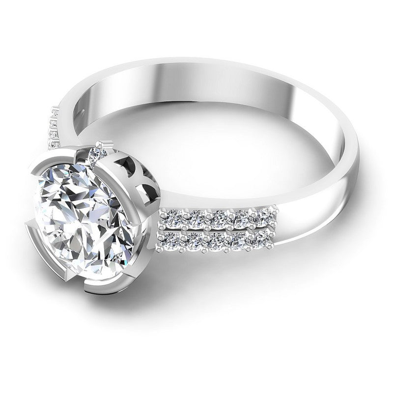 Round Diamonds 0.65CT Engagement Ring in 14KT Rose Gold