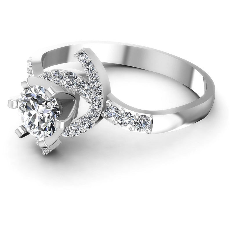 Round Diamonds 0.75CT Engagement Ring in 14KT Rose Gold