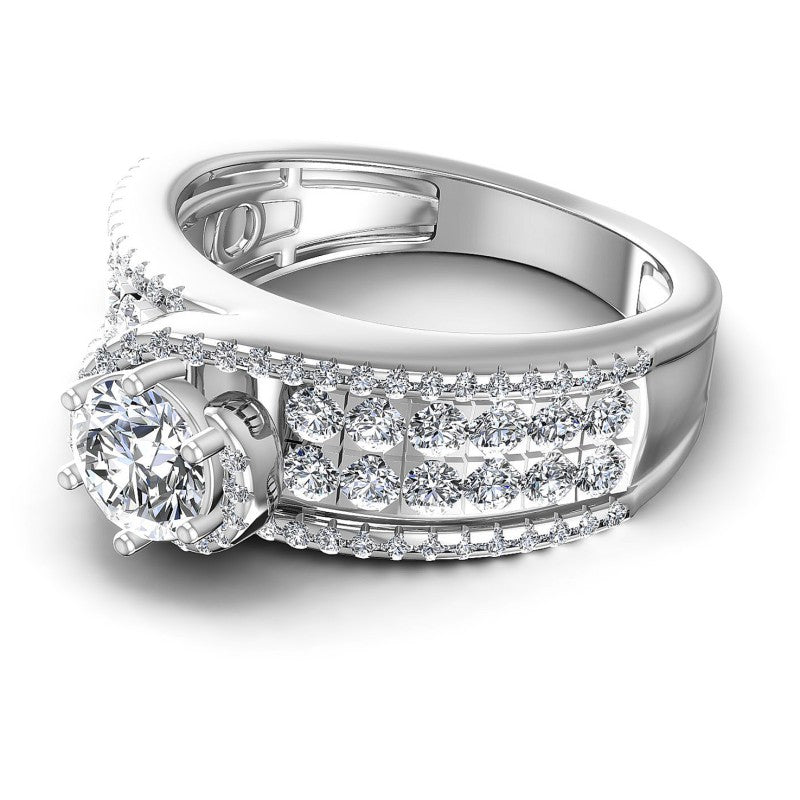 Round Diamonds 1.35CT Engagement Ring in 14KT Rose Gold