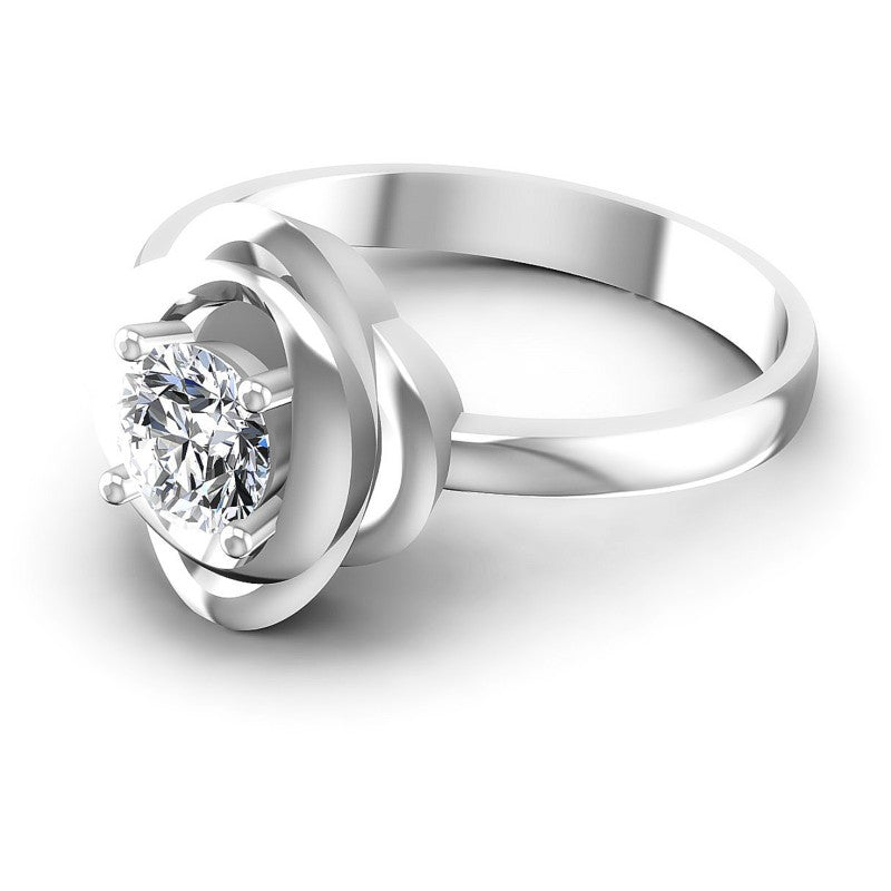 Round Diamonds 0.35CT Solitaire Ring in 14KT Rose Gold