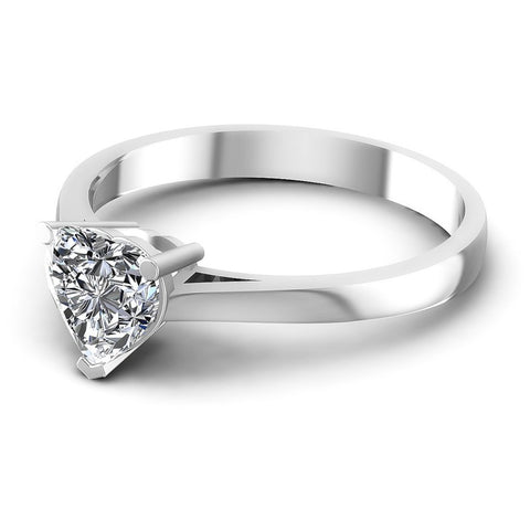 Heart Diamonds 0.35CT Solitaire Ring in 14KT Rose Gold