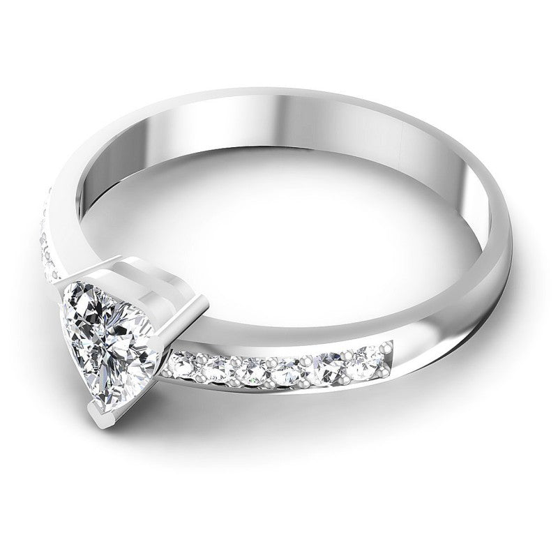 Round and Heart Diamonds 0.55CT Engagement Ring in 14KT Rose Gold