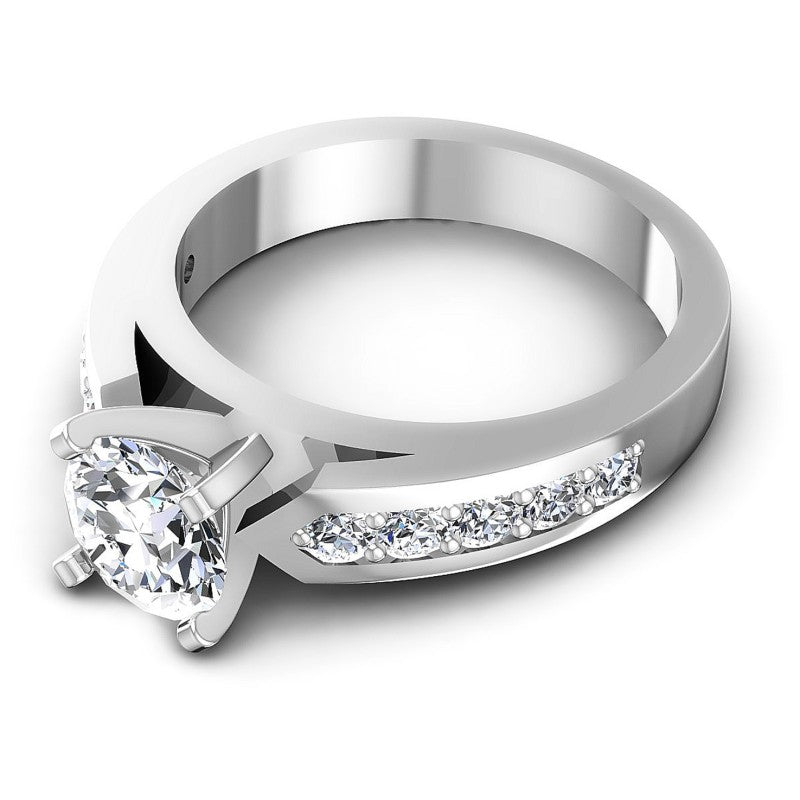 Round Diamonds 0.90CT Engagement Ring in 14KT Rose Gold