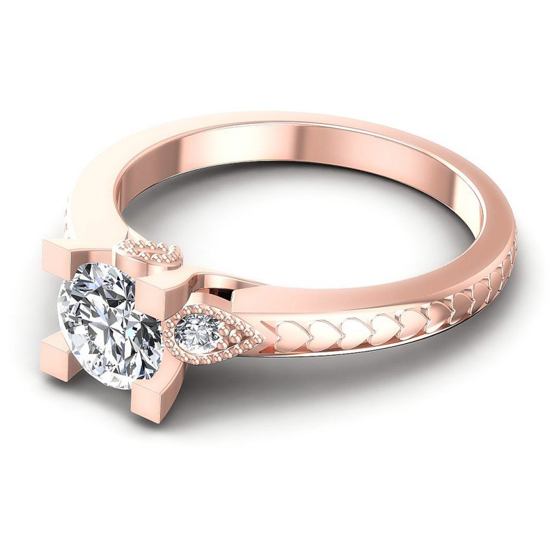 Round Diamonds 0.45CT Antique Ring in 18KT Rose Gold