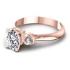 Round and Oval Diamonds 1.15CT Three Stone Ring in 18KT Rose Gold