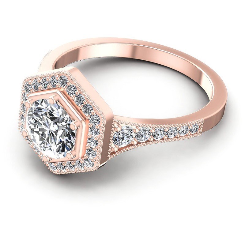 Round Diamonds 0.85CT Antique Ring in 18KT Rose Gold