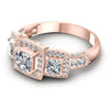 Princess and Round Diamonds 1.55CT Antique Ring in 18KT Rose Gold