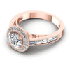 Baguette and Round Diamonds 1.10CT Antique Ring in 18KT Rose Gold