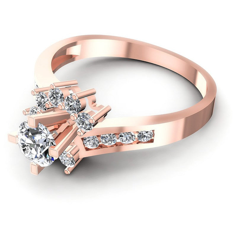 Round Diamonds 0.65CT Engagement Ring in 18KT Rose Gold