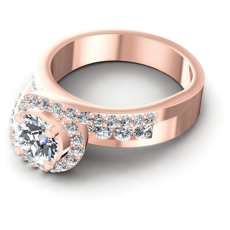 Round Diamonds 1.05CT Engagement Ring in 18KT Rose Gold