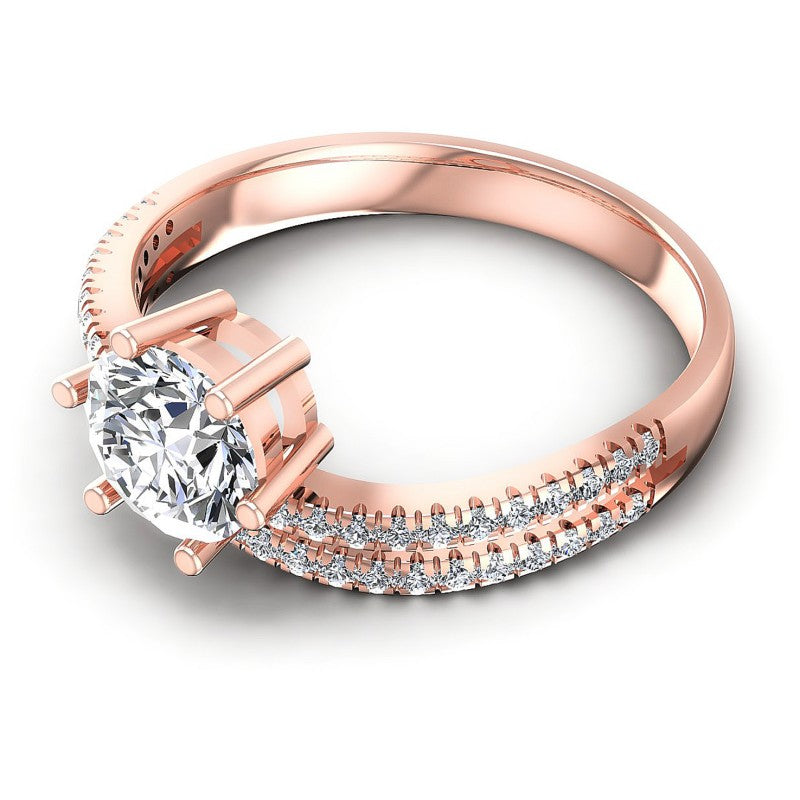 Round Diamonds 0.65CT Engagement Ring in 18KT Rose Gold