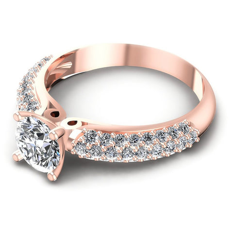 Round Diamonds 0.95CT Engagement Ring in 18KT Rose Gold