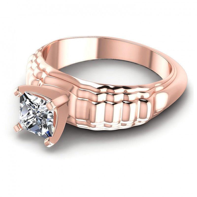 Princess Diamonds 0.35CT Solitaire Ring in 18KT Rose Gold