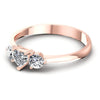 Round and Heart Diamonds 0.70CT Three Stone Ring in 18KT Rose Gold