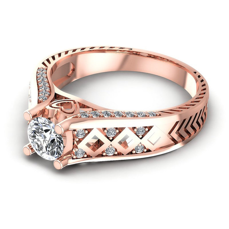 Round Diamonds 0.55CT Engagement Ring in 18KT Rose Gold