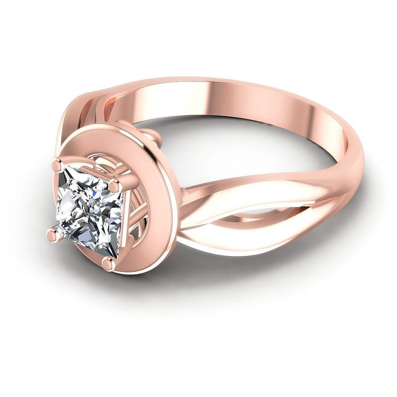Princess Diamonds 0.35CT Solitaire Ring in 18KT Rose Gold