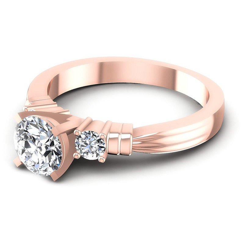 Round Diamonds 0.75CT Three Stone Ring in 18KT Rose Gold