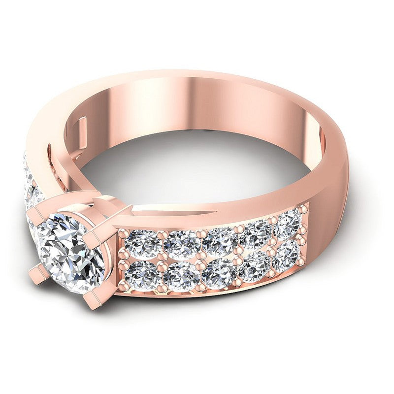 Round Diamonds 1.05CT Engagement Ring in 18KT Rose Gold