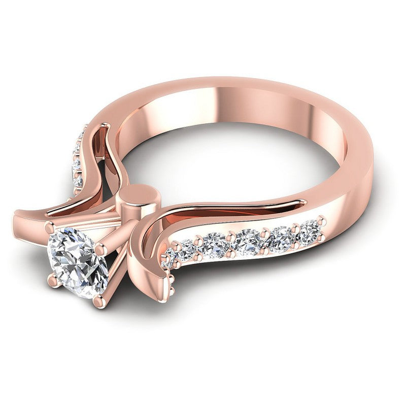 Round Diamonds 0.80CT Engagement Ring in 18KT Rose Gold