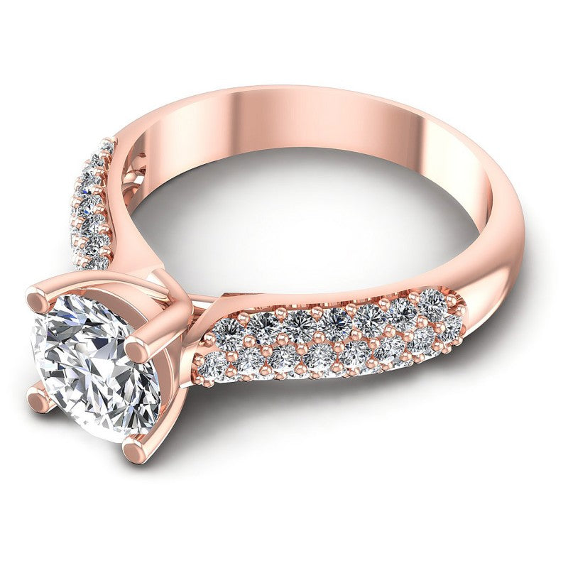 Round Diamonds 0.80CT Engagement Ring in 18KT Rose Gold