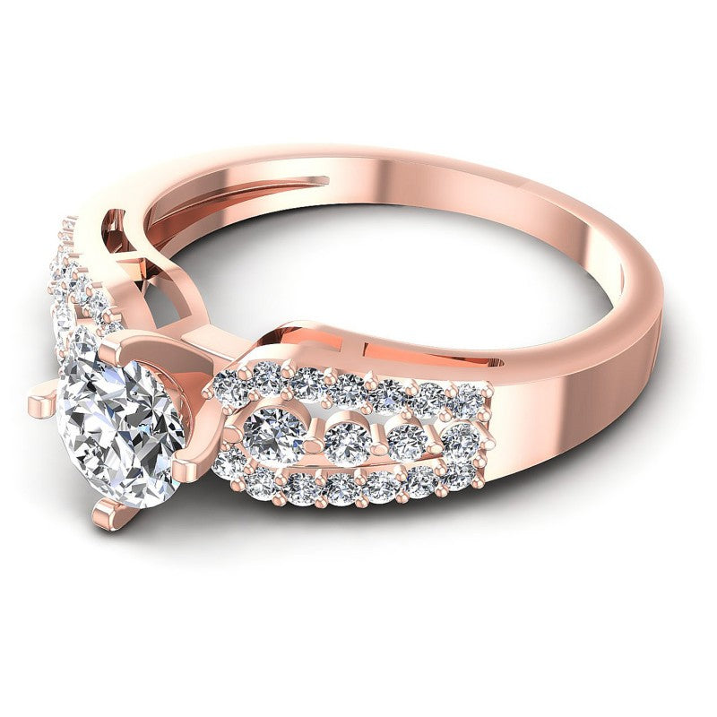 Round Diamonds 0.80CT Engagement Ring in 18KT Rose Gold