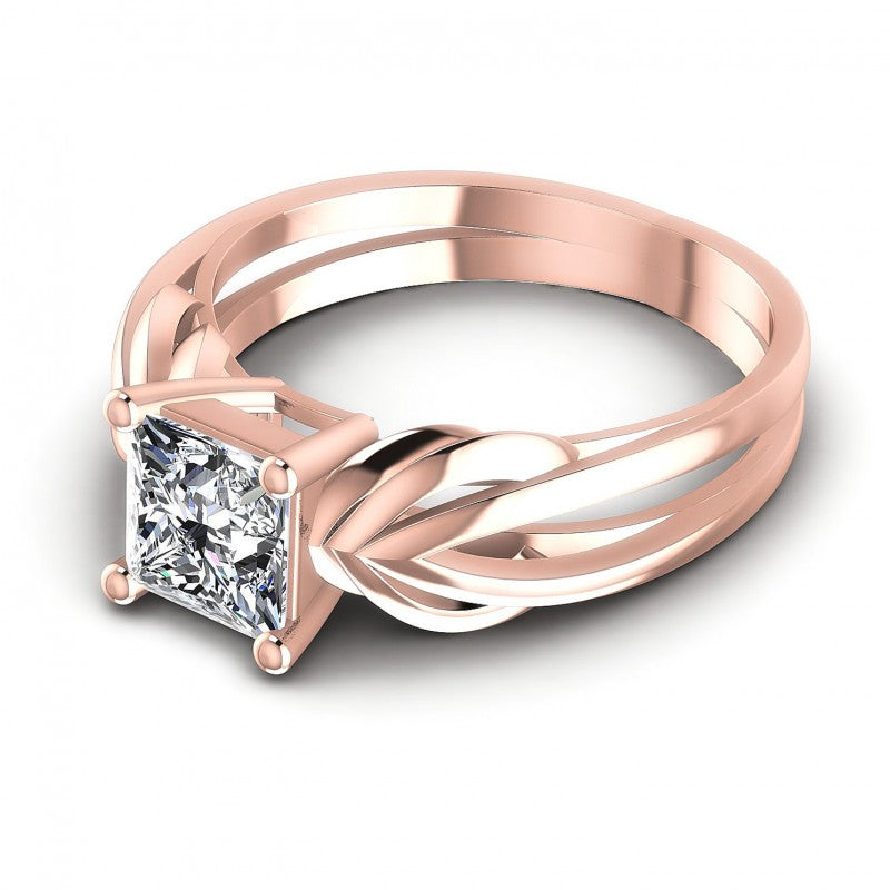 Princess Diamonds 0.35CT Solitaire Ring in 18KT Rose Gold