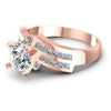 Princess and Round Diamonds 1.15CT Engagement Ring in 18KT Rose Gold