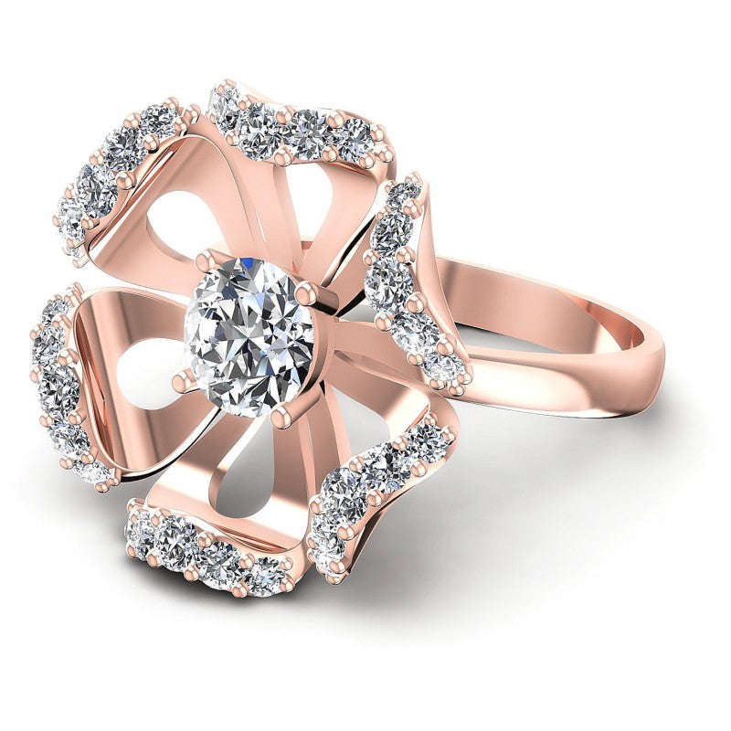 Round Diamonds 1.30CT Engagement Ring in 18KT Rose Gold