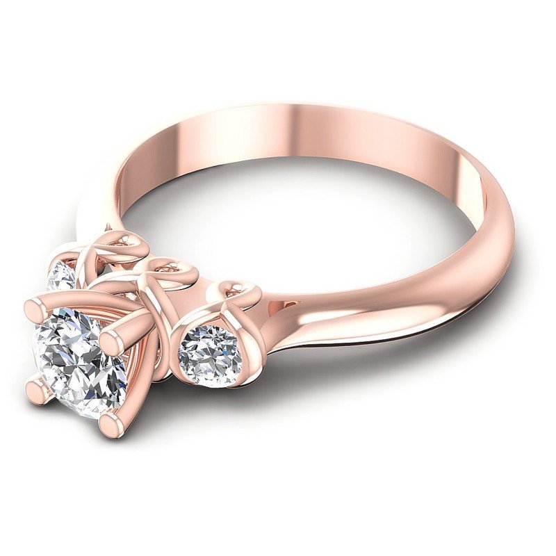 Round Diamonds 0.55CT Three Stone Ring in 18KT Rose Gold
