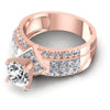 Princess and Round Diamonds 2.10CT Engagement Ring in 18KT Rose Gold