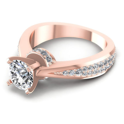 Round Diamonds 0.95CT Engagement Ring in 18KT Rose Gold
