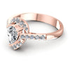 Round and Pear Diamonds 0.65CT Engagement Ring in 18KT Rose Gold