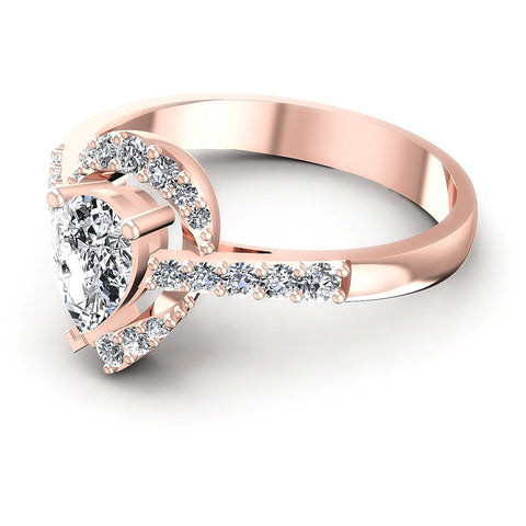 0.65CT Pear And Round  Cut Diamonds Engagement Rings