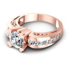 Princess and Round Diamonds 1.35CT Engagement Ring in 18KT Rose Gold