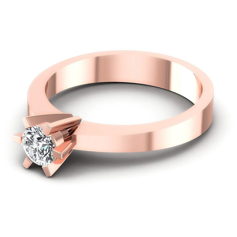 Round Diamonds 0.35CT Solitaire Ring in 18KT Rose Gold