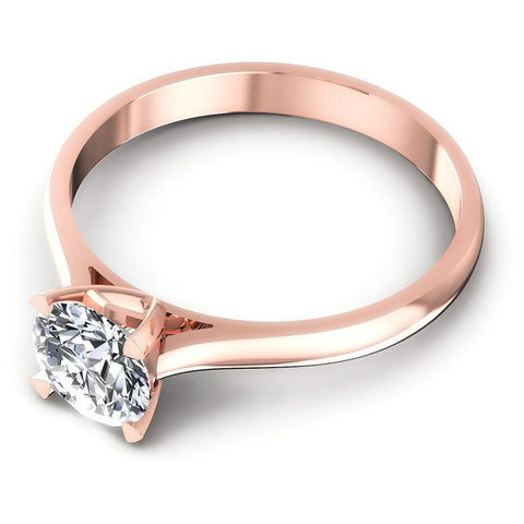 Round Diamonds 0.35CT Solitaire Ring in 18KT Rose Gold