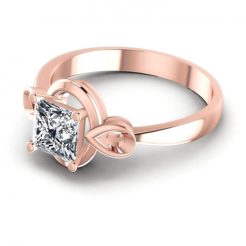 Princess Diamonds 0.35CT Solitaire Ring in 18KT Rose Gold