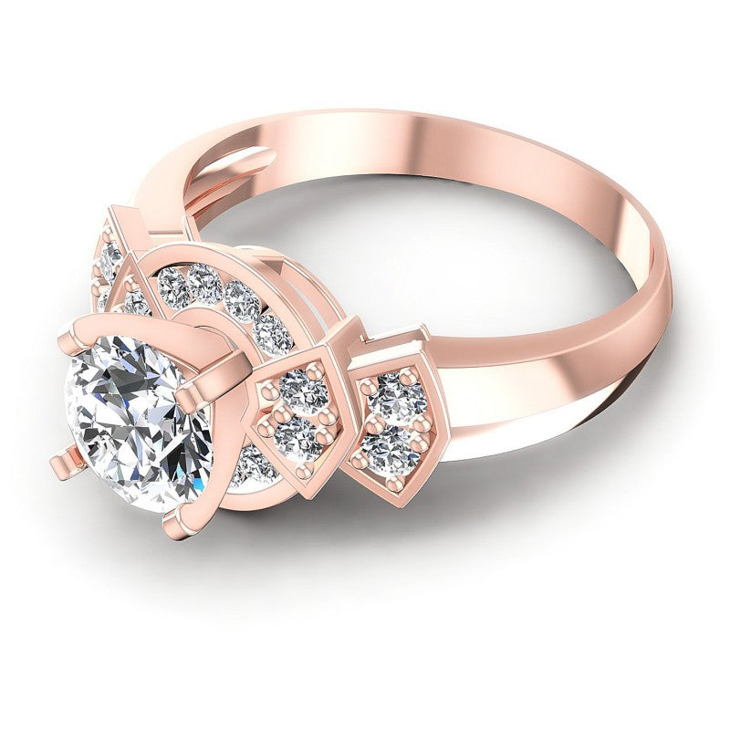 Round Diamonds 0.75CT Engagement Ring in 18KT Rose Gold
