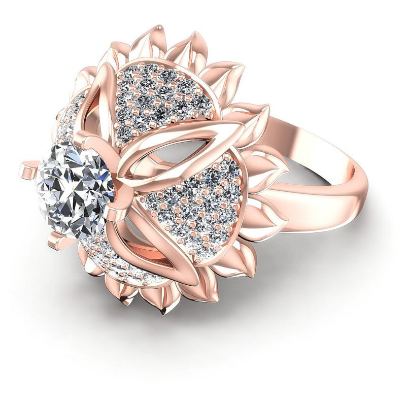Round Diamonds 1.15CT Engagement Ring in 18KT Rose Gold