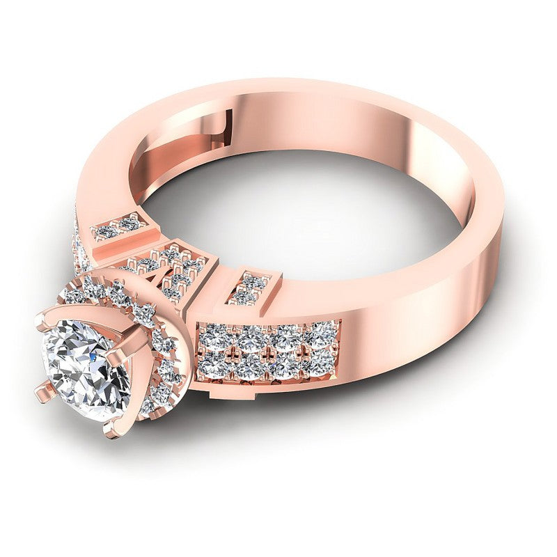 Round Diamonds 0.85CT Engagement Ring in 18KT Rose Gold