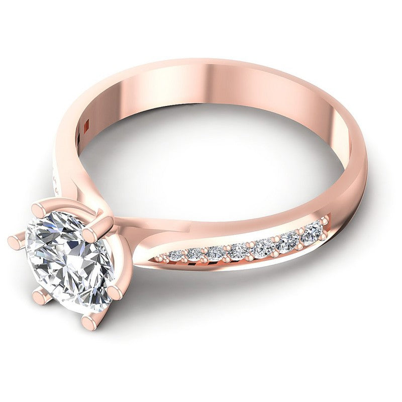 Round Diamonds 0.60CT Engagement Ring in 18KT Rose Gold